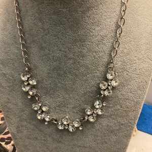 Elegant Silver Tone Crystal Necklace